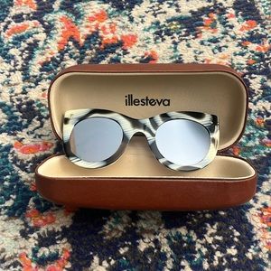 Illesteva Boca Cat Eye Mirror Lens Sunglasses